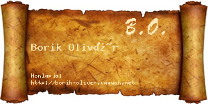 Borik Olivér névjegykártya